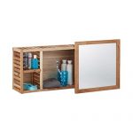 80 cm holz Spiegelschrank | Badezimmer Spiegelschrank Walnuss mit verschiebbarer Spiegel